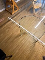 Tisch Glasplatte rund 170x95cm Kratzer Gebraucht