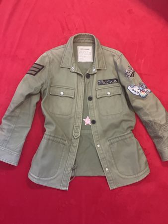 Zadig & Voltaire Jacke, Khaki, Stickerei, Gr. S, Top!
