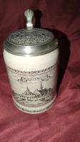 Schöner alter Bierkrug 1985 mit Zinndeckel Klosterbrauerei