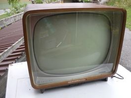 Antiker Philips Fernseher Automatic Holzgehäuse Rarität