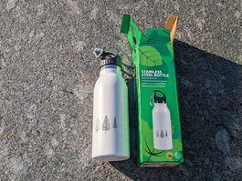 Trinkflache 500 ml, Edelstahl mit Karabinerhacken