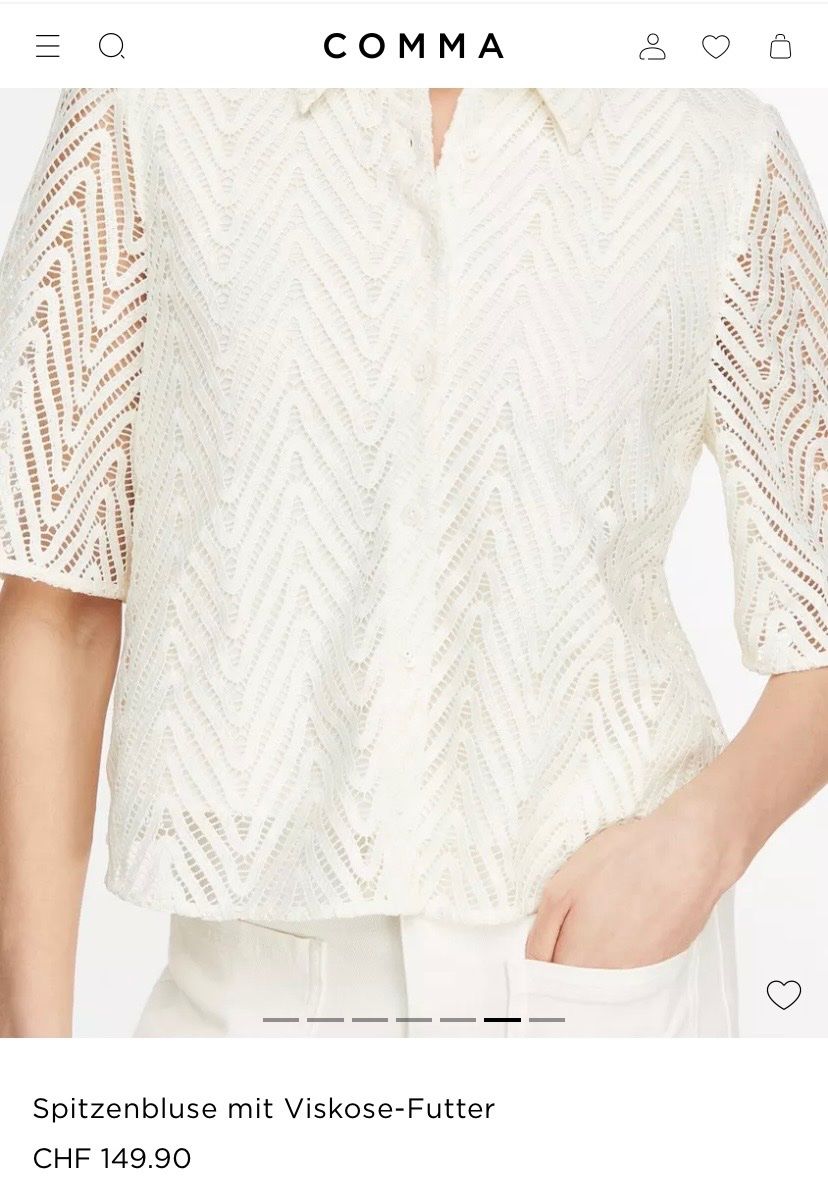 Comma Blusen: Comma Damen Bluse Weiss Spitze neuwertig – Neu und originalverpackt aus Luzern von Sommer_26 6
