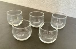 5 Gläser Swissair klein Zustand gut