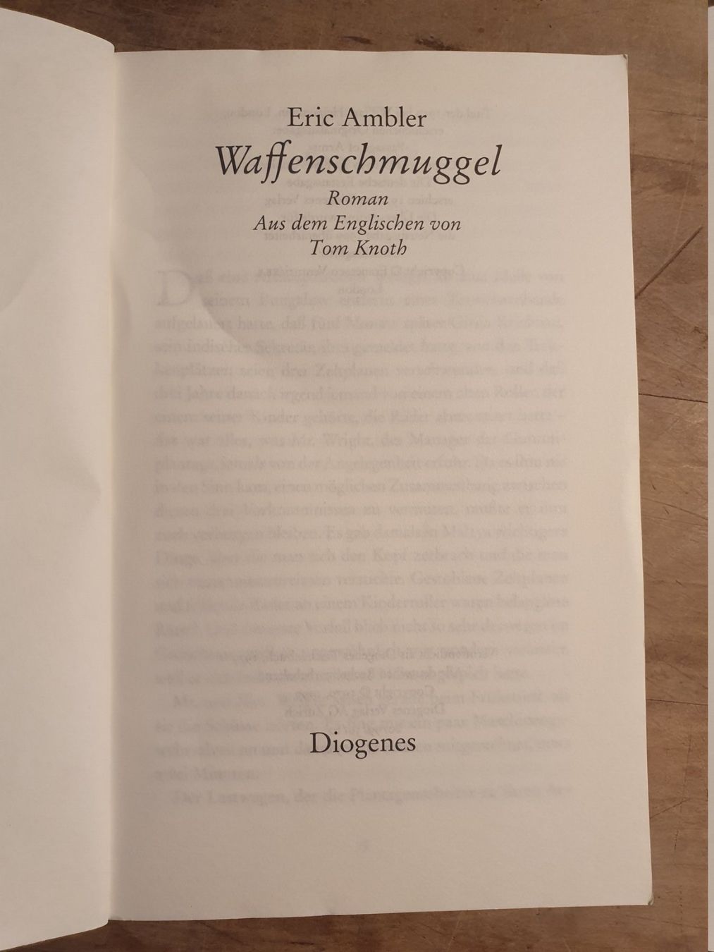 Libri: Waffenschmuggel Eric Ambler Diogenes – Usato da Zürich venduto da loosebone 1