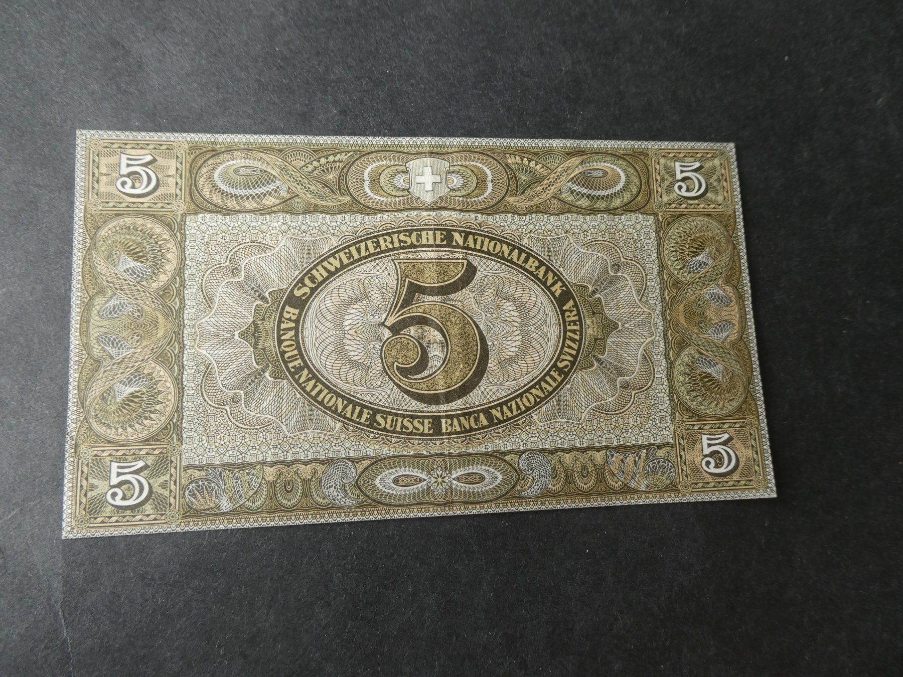 Banknoten: Schweiz 1951, 5 Franken – Gebraucht aus Hinterforst von Rohusri 1