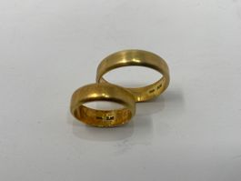 2 Trauringe 750 Gelbgold Vintage Gravur 1966