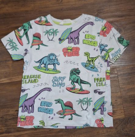 Kinder T-Shirt Dino Surfer Grösse 110/116 sehr guter Zustand