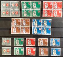 1957 Pro Patria Viererblock Serie + Serie ** und Gest.