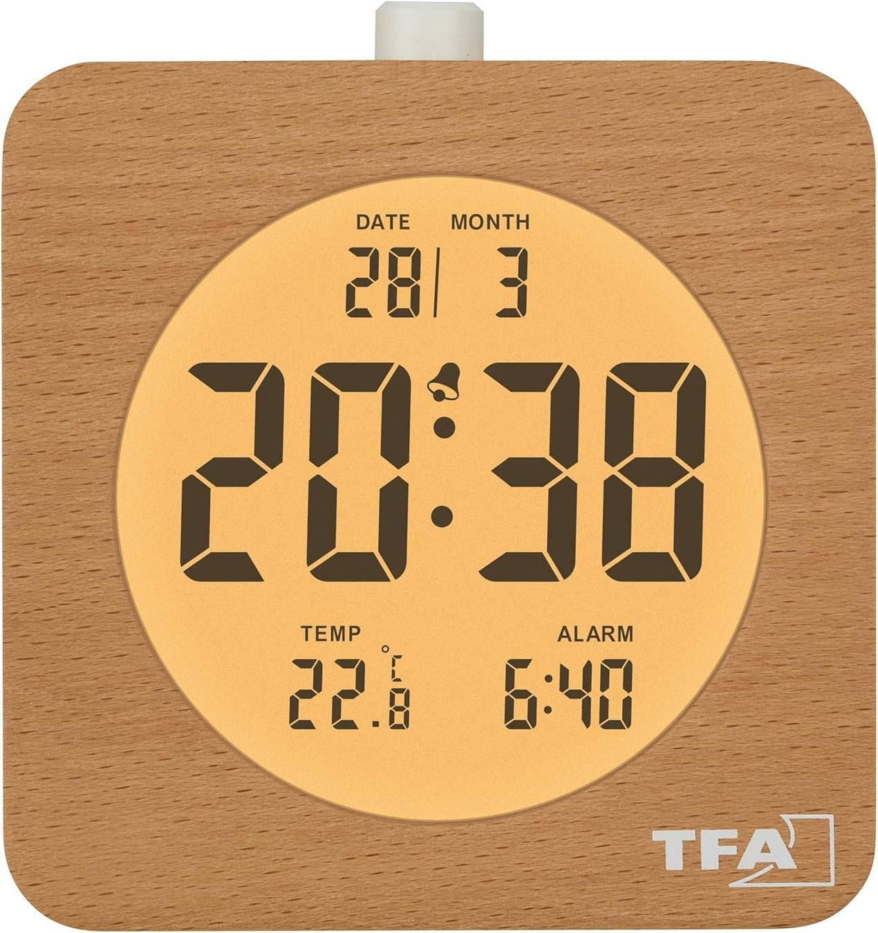 Sveglie: TFA Digitalwecker Holz mit Temperaturanzeige – Nuovo e nell'imballaggio originale da Suhr venduto da SchnapperCH 5