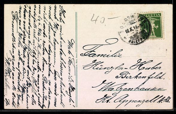 Cartoline postali: AK Solothurn, Mit Weissenstein, 1914 – Usato da Berlin venduto da bartko-reher 1