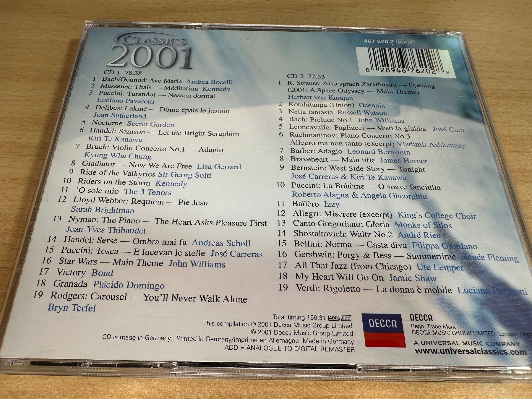 CD: X2 Various – Classics 2001 - 2 CD – Usato da Rikon im Tösstal venduto da Alpenmutz 1