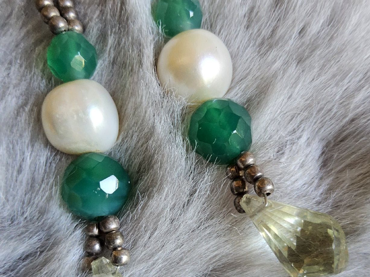 Orecchini pendenti & Orecchini a lobo: Vintage echte Perlen/Quarz Sterling Ohrhänger – Usato da Zürich venduto da SciTec 4