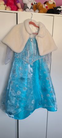 Eiskönigin Elsa Kleid mit Cape, Grösse 116/122  Disneyland