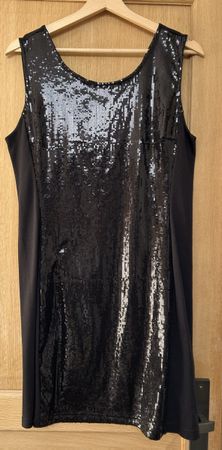 Robe noire à sequins H&M, taille L, fêtes