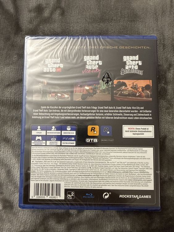 Grand Theft Auto The Trilogy (GTA Trilogy) Sur PS4, Neuf Sous Blister, PAL, FRA