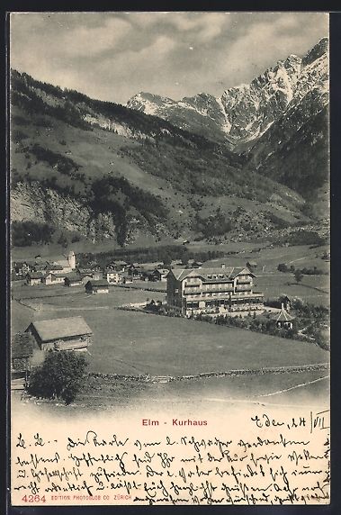 Cartoline postali: AK Elm, Kurhaus mit Berglandschaft, 1905 – Usato da Berlin venduto da bartko-reher