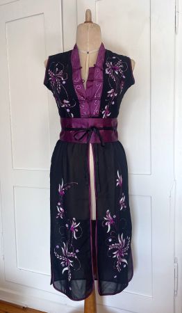 Kimono Kleid/Weste, Seide, Gr.M