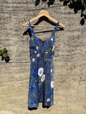 Italo Blumenmuster Jersey Trägerkleid mit eingearbeitetem BH