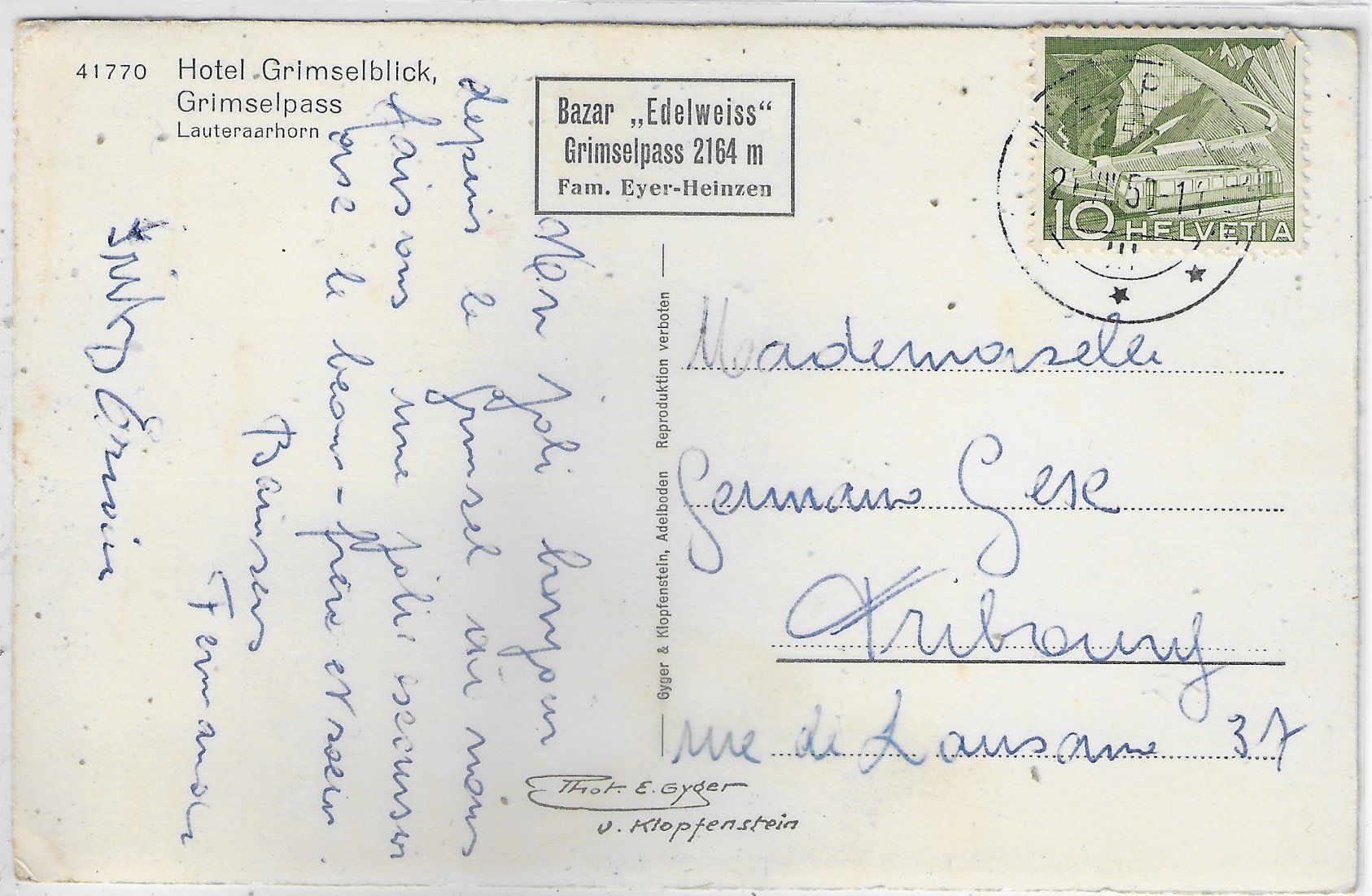 Cartes postales: Hotel Grimselblick - Grimselpass - VW-Käfer – D'occasion à Ettingen par Kartenplanet 1