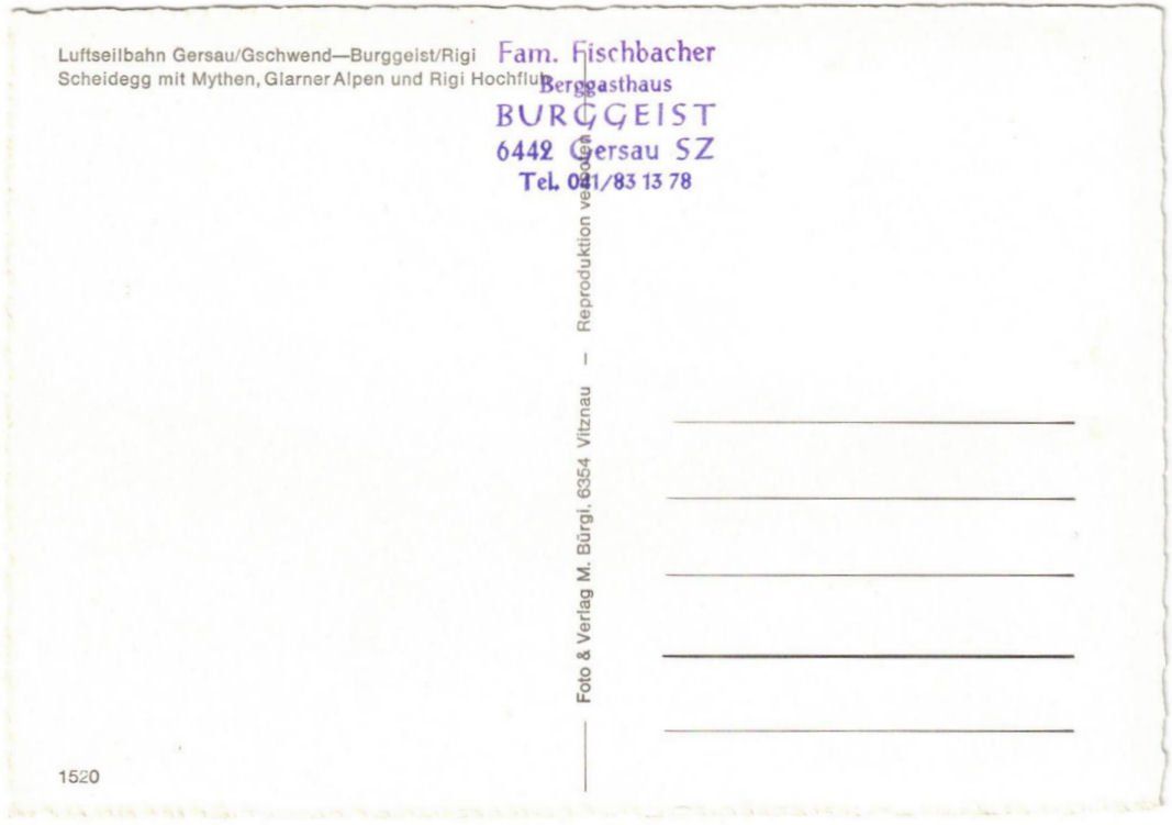 Cartoline postali: Gersau - Luftseilbahn Gersau--Gschwend – Usato da Binningen venduto da Mountainrider 1