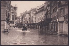 Luzern Hochwasser 1910, Kappelplatz, ungelaufen