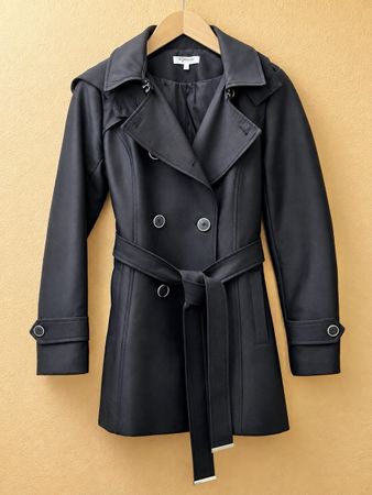 Morgan black trench coat 38