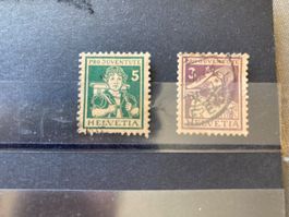 Schweiz Pro Juventute 1916 Trachtenbilder Zumstein/SBK J4/J5