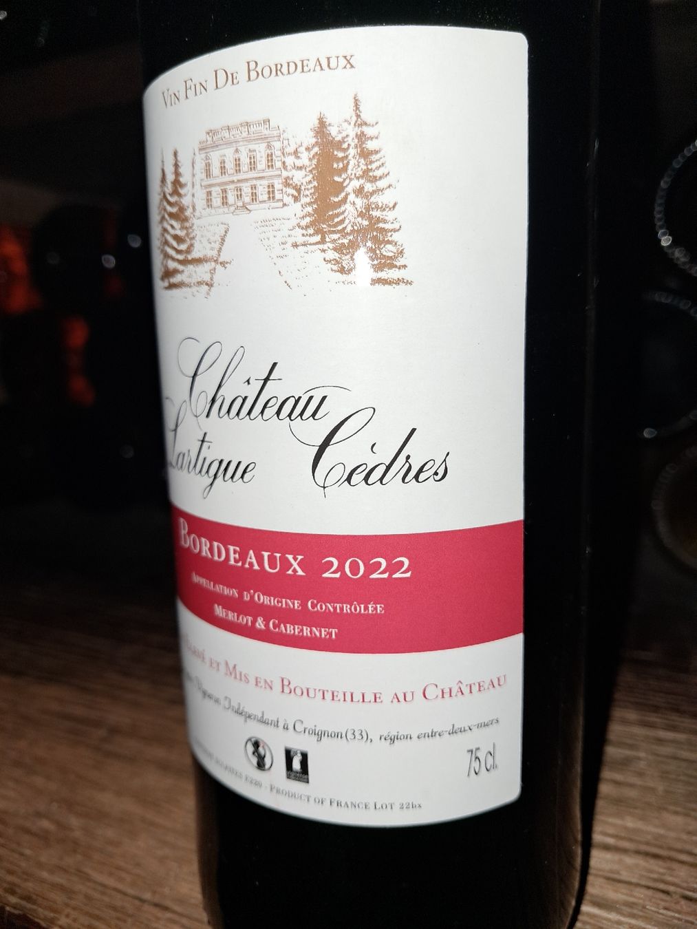 Vino: Château Lartigue Cèdres Bordeaux 2022 – Nuovo e nell'imballaggio originale da Le locle venduto da juliensaran 3