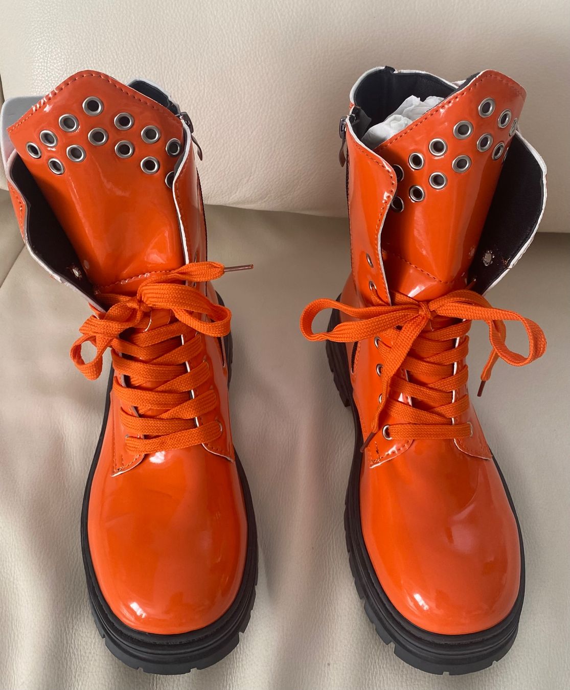 Scarpe da uomo: EYECATCHER - aussergewöhnliche Stiefeletten, orange, Gr. 40 – Nuovo e nell'imballaggio originale da Winkel venduto da ferrari2022 2