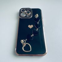 Hülle Cover Etui Case Lila für iPhone 13 Pro Max Herzkette