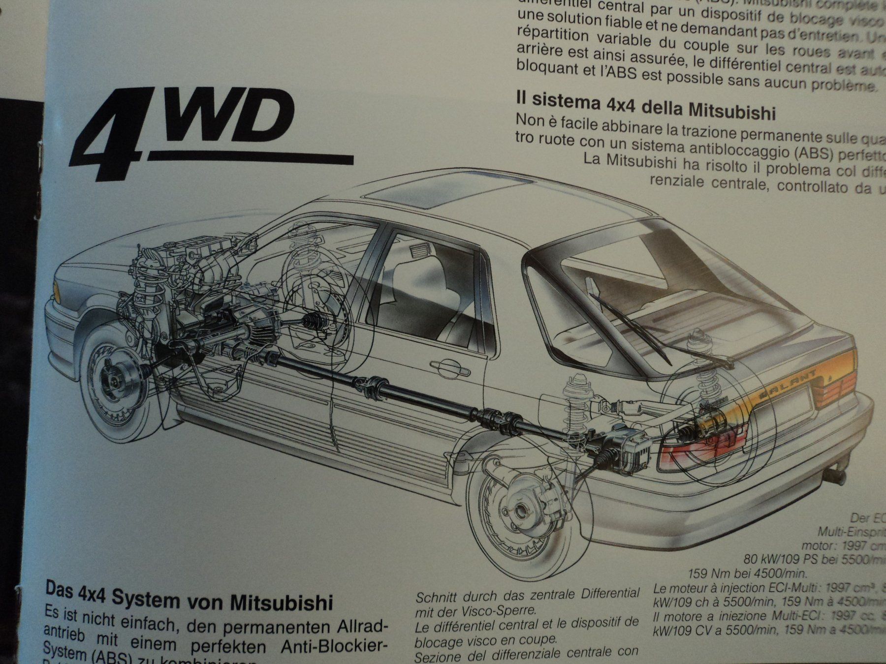 Mitsubishi Documenti: Prospekt Mitsubishi Galant Hatchback 4x4  1989 – Usato da Schwarzenburg venduto da modelCARama 4