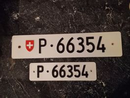 2x Nummernschild PTT Post ausrangiert 66354