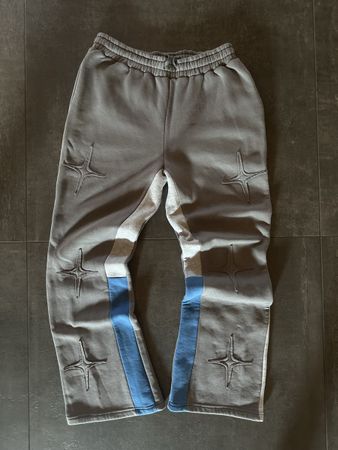 BoohooMAN Pantaloni sportivi grigi con stelle, taglia L