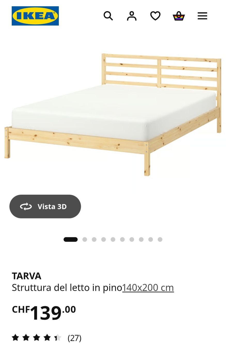 Ikea Letti: IKEA Bett TARVA+LUROY+Matratze – Usato da Zürich venduto da web_f59x