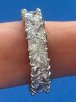 Luxus Elegante Gr: 17/7 Ring Zirkonia Weiss Farbe : Silber