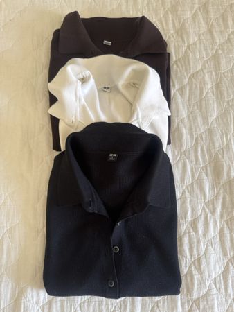 LOT 3 Unis UNIQLO Polo Shirt Taille M coton Modal 
