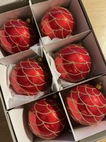 Christbaumkugeln rot mit gold 6 Stück NEU