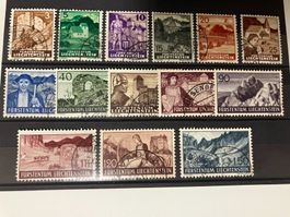 Liechtenstein 1937/38, Mi 156-69, gestempelt, KP 200.--
