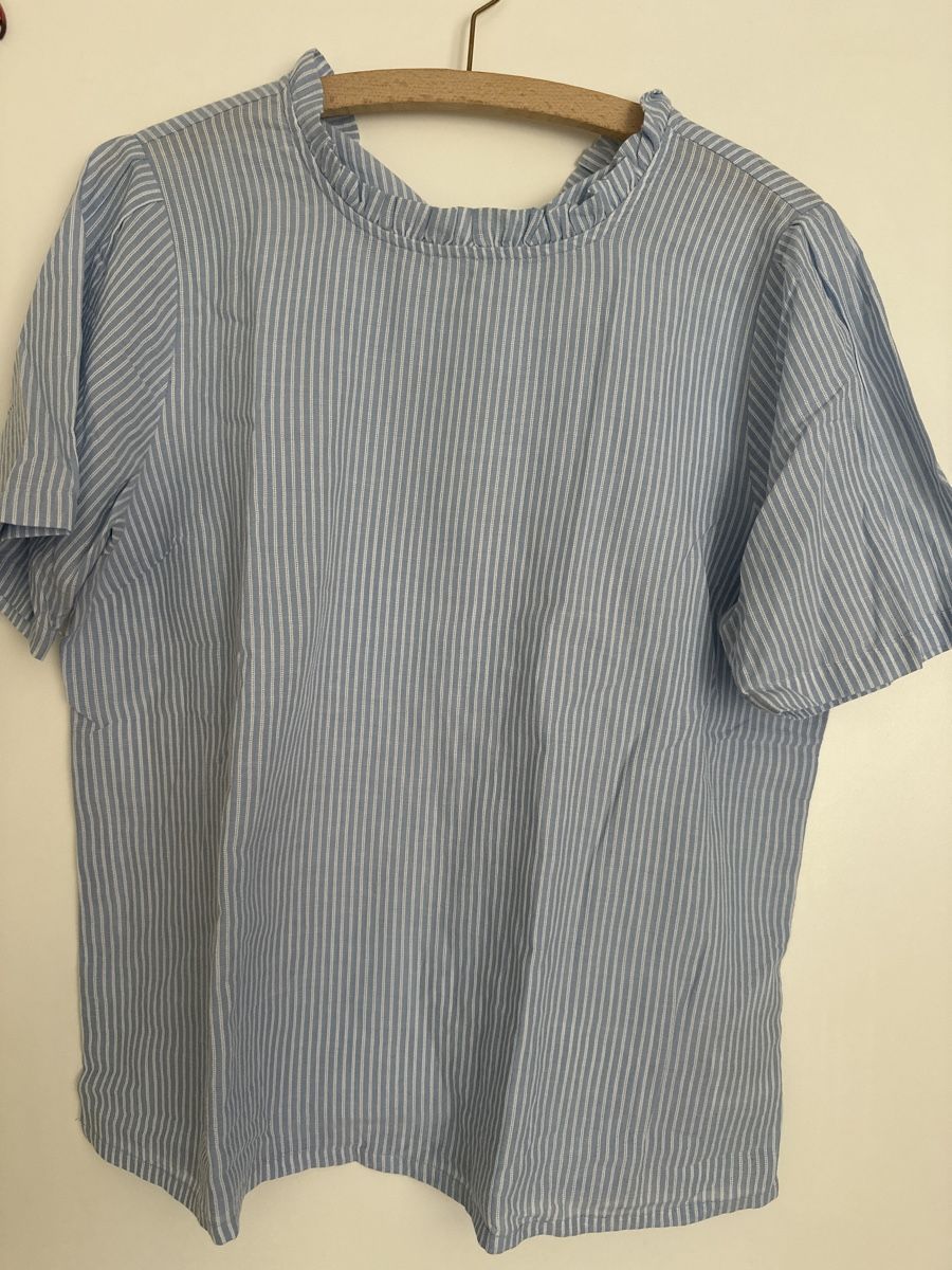 Cream Camicette: Cream Bluse, Gr. 40, Hellblau gestreift, Sommerlich! – Usato da Gunzgen venduto da Pimsu 1