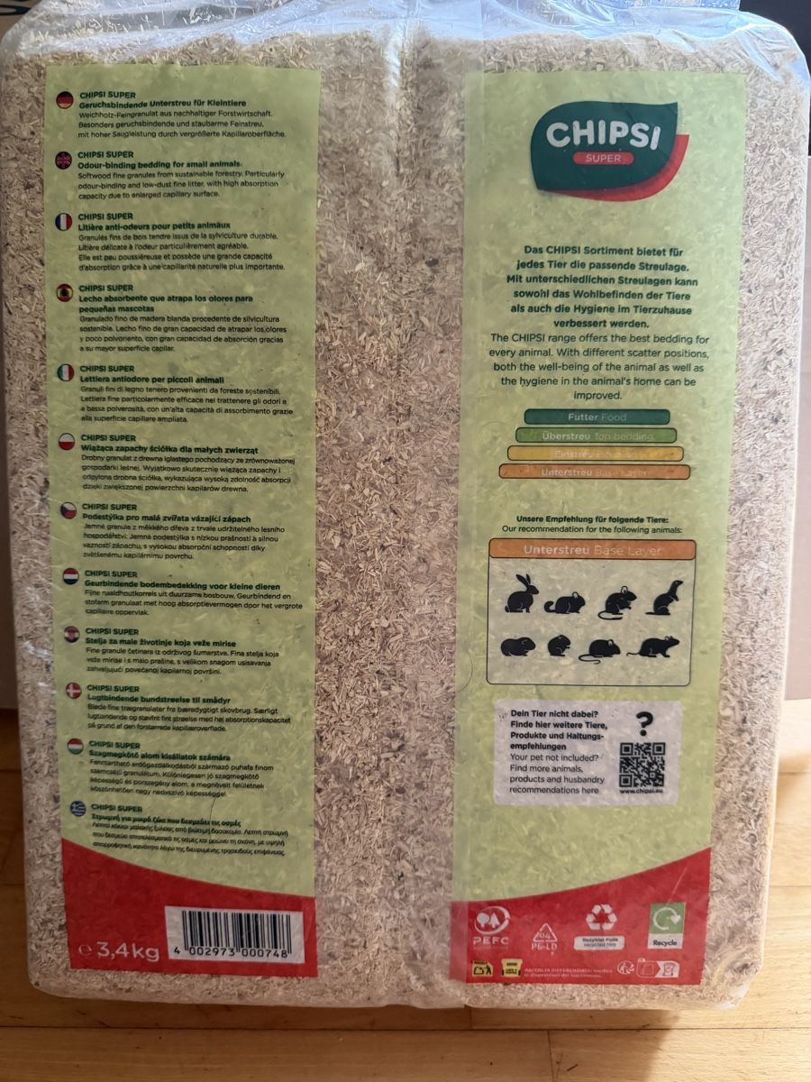 Mangimi: 4 x CHIPSI Super Feingranulat Einstreu 3.4 kg – Nuovo e nell'imballaggio originale da Rothenburg venduto da VanillaCupcake 1