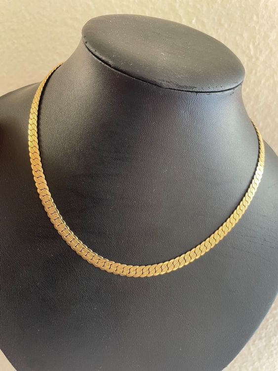 Collier Vintage Plaqué Or Chaîne Maillons Pleins - Bijou Imposant - État Occasion