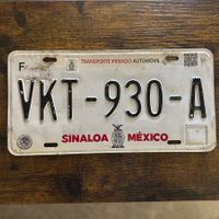 🇲🇽 Mexiko Autoschild, Sinaloa VKT-930-A - ORIGINAL 