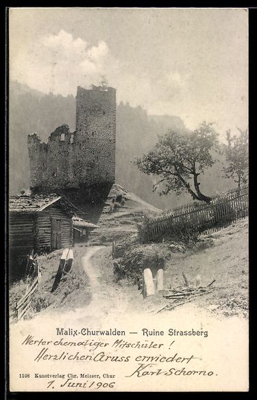 Cartes postales: AK Malix-Churwalden, Ruine Strassberg – D'occasion à Berlin par bartko-reher