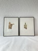 Deux magnifique gravures vintage, signé daté 1985 