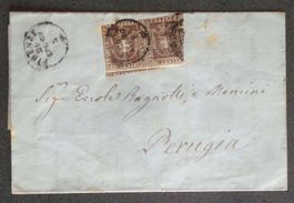 ITALIA 1860: Lettera da FIRENZE a PERUGIA, affr. incompleta