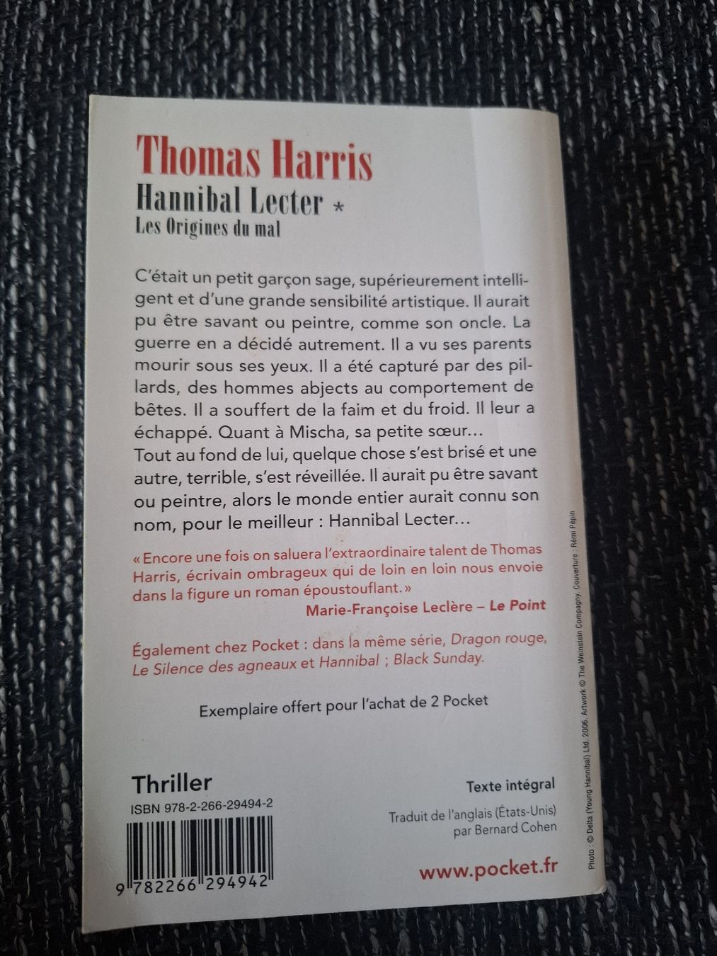 Bücher: Trilogie Hannibal Lecter de Thomas Harris – Gebraucht aus Morges von G33K43V3R 4