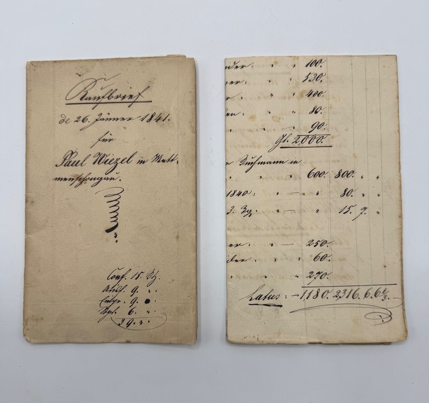 Documents: Alte Kaufbrief von 1841 – D'occasion à Sachseln par BONATI01