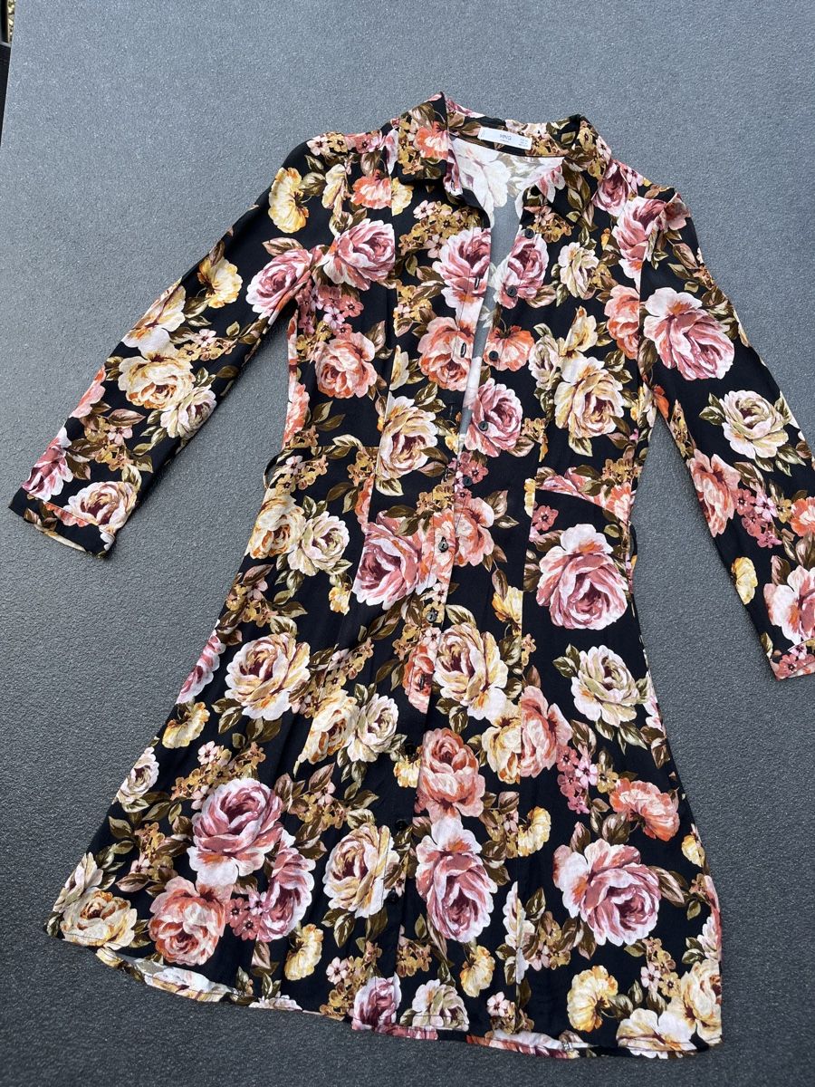 Mango Vestiti: Blumenkleid Schwarz Rosa – Usato da Dietikon venduto da na_129