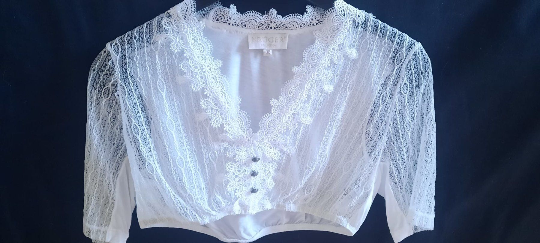 Krüger Camicette: Trachten Bluse Krüger Collection Creme Grösse 38 – Nuovo (secondo la descrizione) da Bronschhofen venduto da son_j5dk