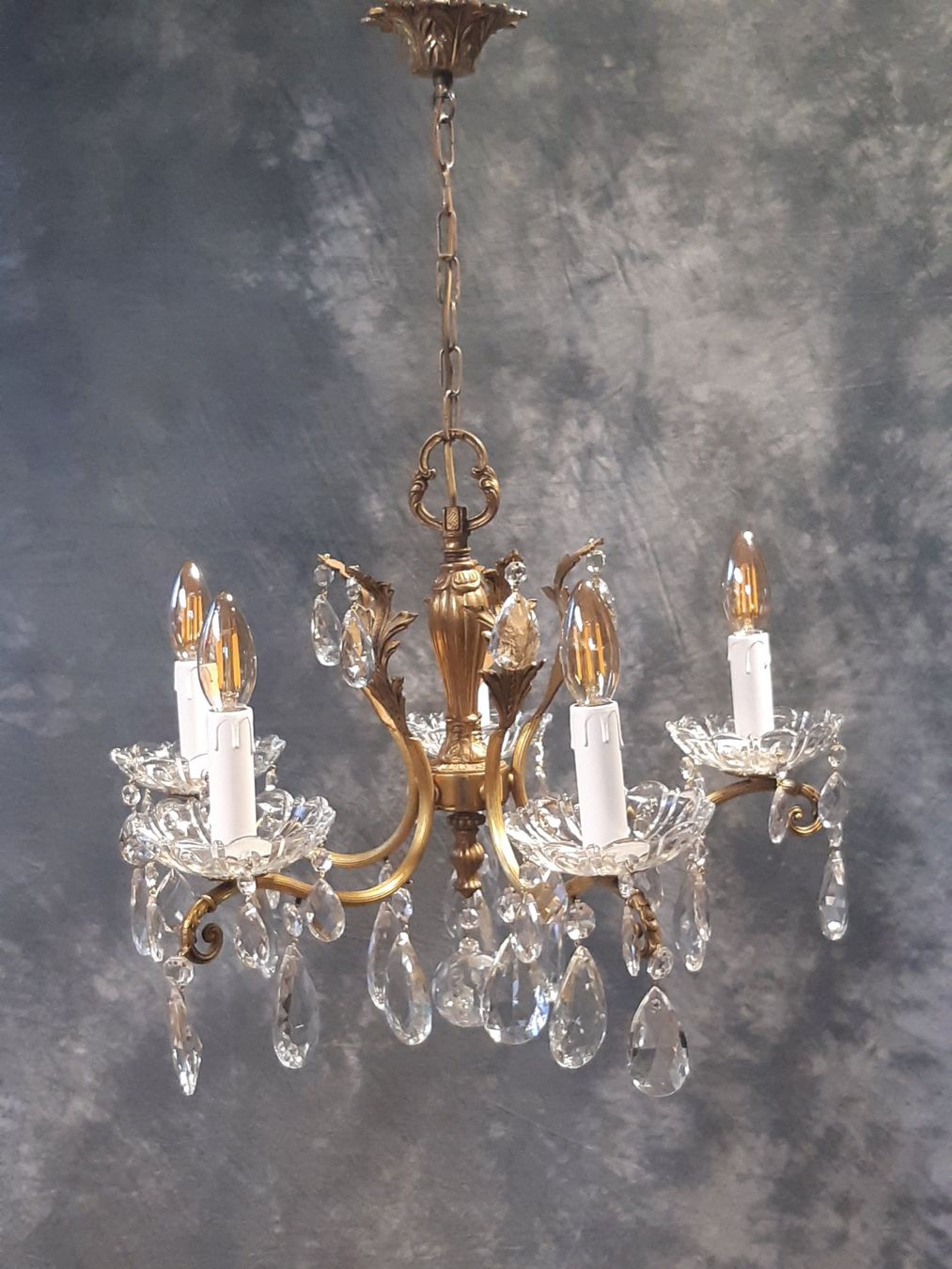 Lampadari & plafoniere: Alter Kronleuchter 5 Flammig Total Restauriert – Usato da Winterthur venduto da lampenretter 1